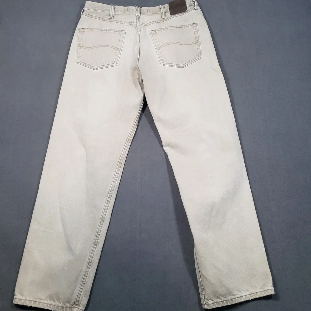 Lee Relaxed‎ Fit Jeans Mens 34x30 Tan Khaki Straight Leg Cotton Denim 2055514